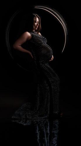 sedinta foto maternitate rochie neagra